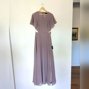Lulu's Garden Bliss Dusty Lavender Cutout Maxi Dress